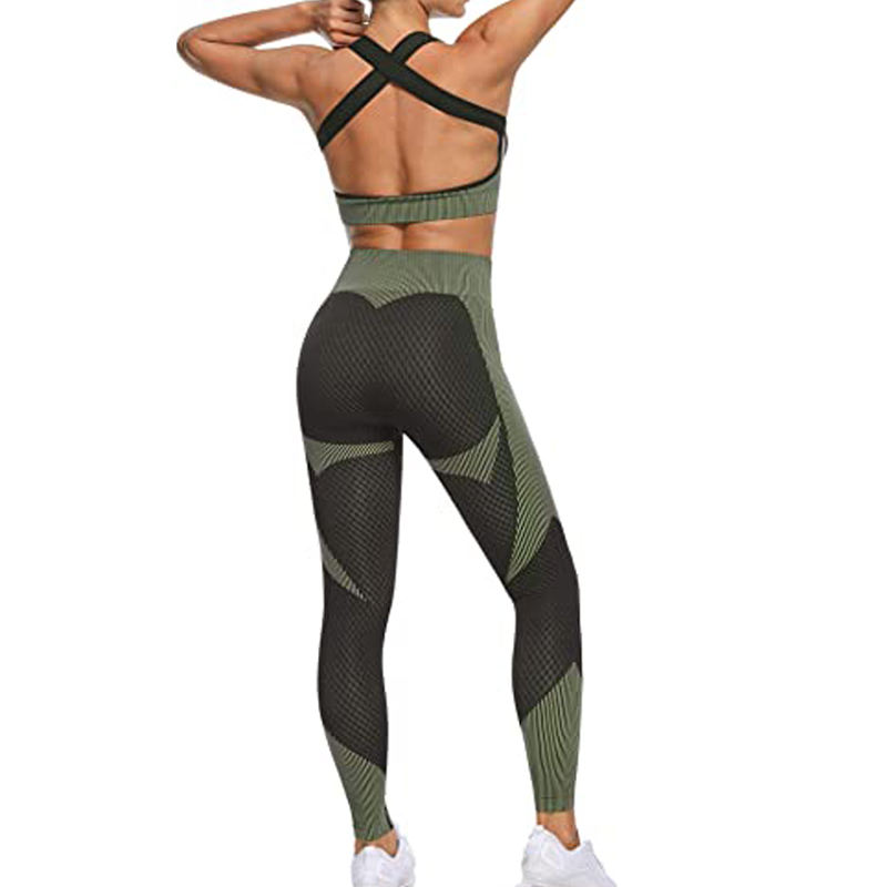 Vietnam Clothing Factory new custom womens seamless yoga wear two piece sportwear